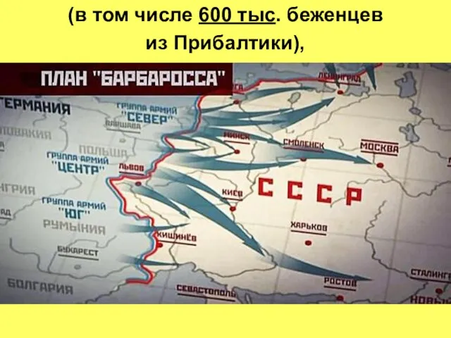 (в том числе 600 тыс. беженцев из Прибалтики),