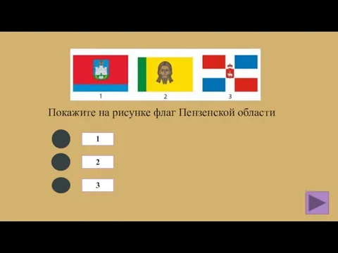 Покажите на рисунке флаг Пензенской области 1 2 3