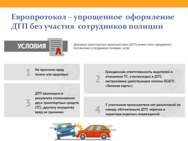 Европротокол – упрощенное оформление ДТП без участия сотрудников полиции