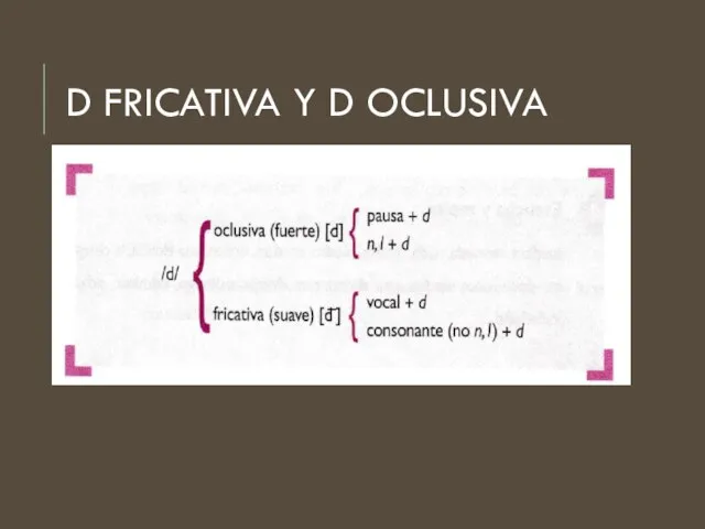 D FRICATIVA Y D OCLUSIVA