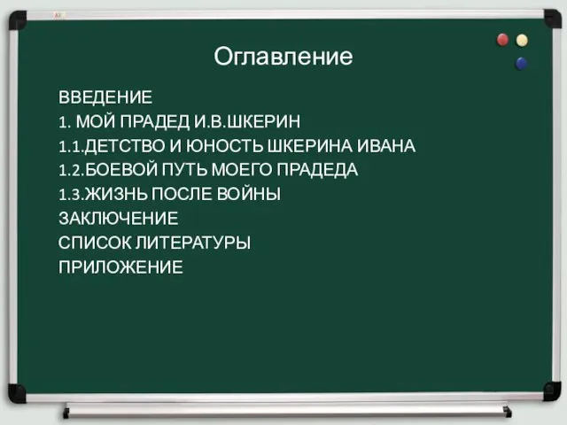 Оглавление ВВЕДЕНИЕ 1. МОЙ ПРАДЕД И.В.ШКЕРИН 1.1.ДЕТСТВО И ЮНОСТЬ ШКЕРИНА ИВАНА