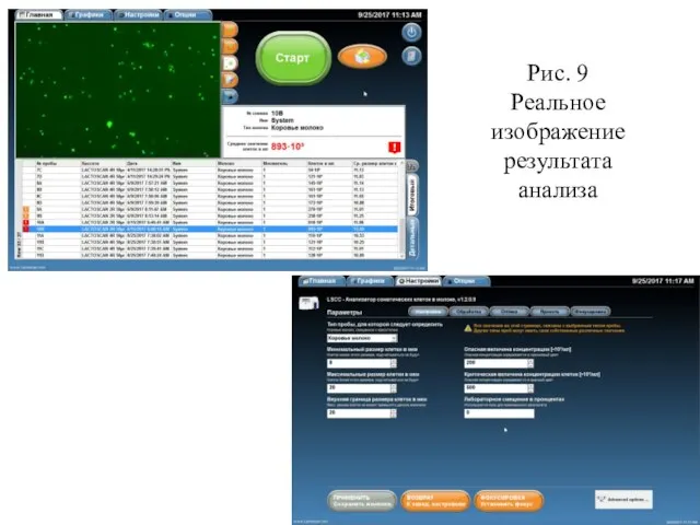 Рис. 9 Реальное изображение результата анализа