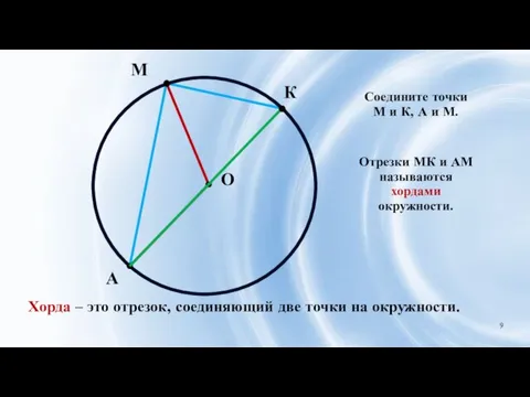 М А О К Соедините точки М и К, А и