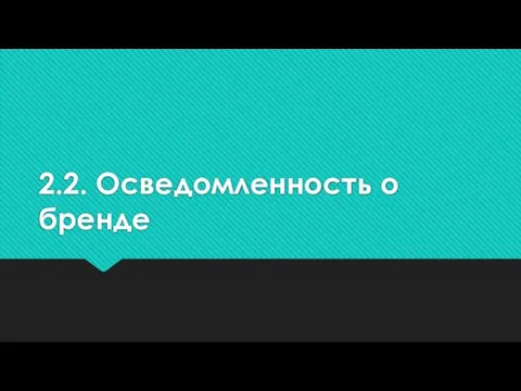 2.2. Осведомленность о бренде