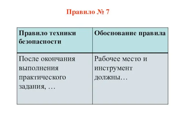 Правило № 7