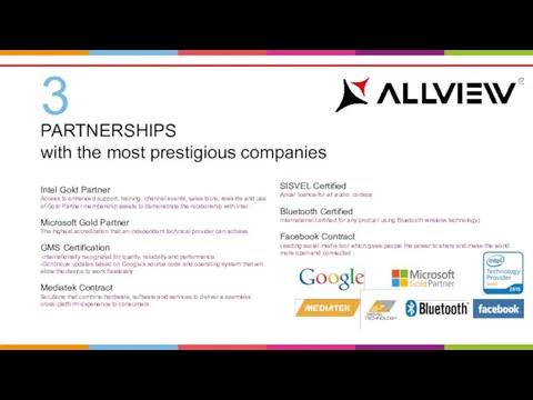 PARTNERSHIPS with the most prestigious companies 3 Intel Gold Partner Access