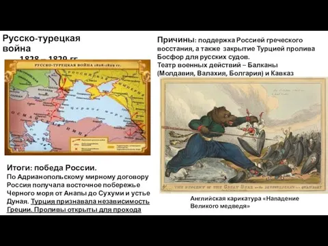 Русско-турецкая война 1828 – 1829 гг. Английская карикатура «Нападение Великого медведя»