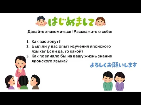 Давайте знакомиться! Расскажите о себе: Как вас зовут? Был ли у