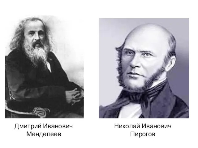 Дмитрий Иванович Менделеев Николай Иванович Пирогов
