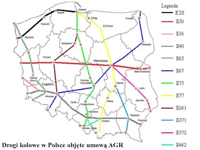 Drogi kołowe w Polsce objęte umową AGR