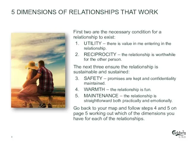 5 DIMENSIONS OF RELATIONSHIPS THAT WORK First two are the necessary