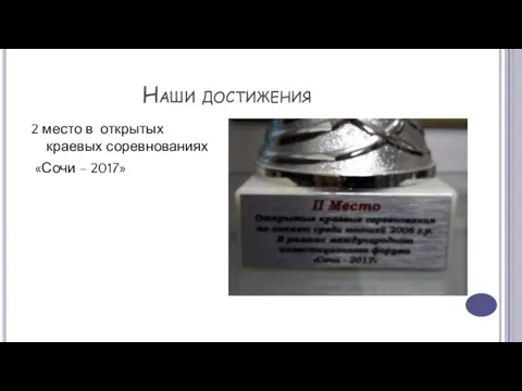 2 место в открытых краевых соревнованиях «Сочи – 2017» Наши достижения