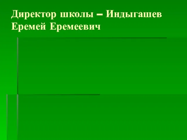 Директор школы – Индыгашев Еремей Еремеевич