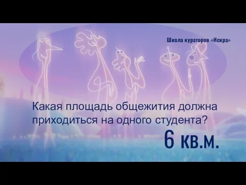 Какая площадь общежития должна приходиться на одного студента? Школа кураторов «Искра» 6 кв.м.