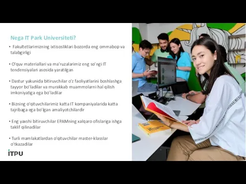 Fakultetlarimizning ixtisosliklari bozorda eng ommabop va talabgirligi O’quv materiallari va ma’ruzalarimiz