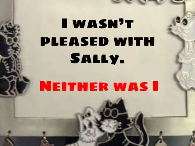 I wasn’t pleased with Sally. Neither was I