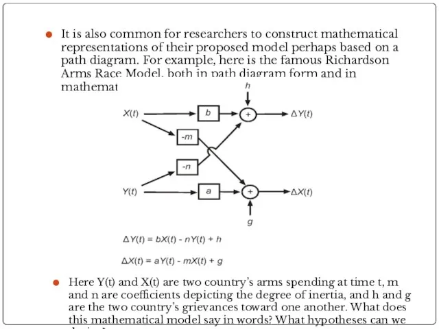 It is also common for researchers to construct mathematical representations of