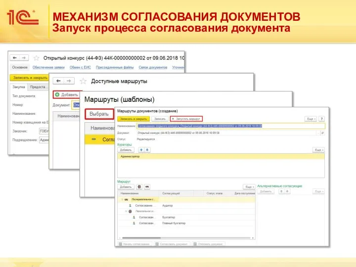 МЕХАНИЗМ СОГЛАСОВАНИЯ ДОКУМЕНТОВ Запуск процесса согласования документа