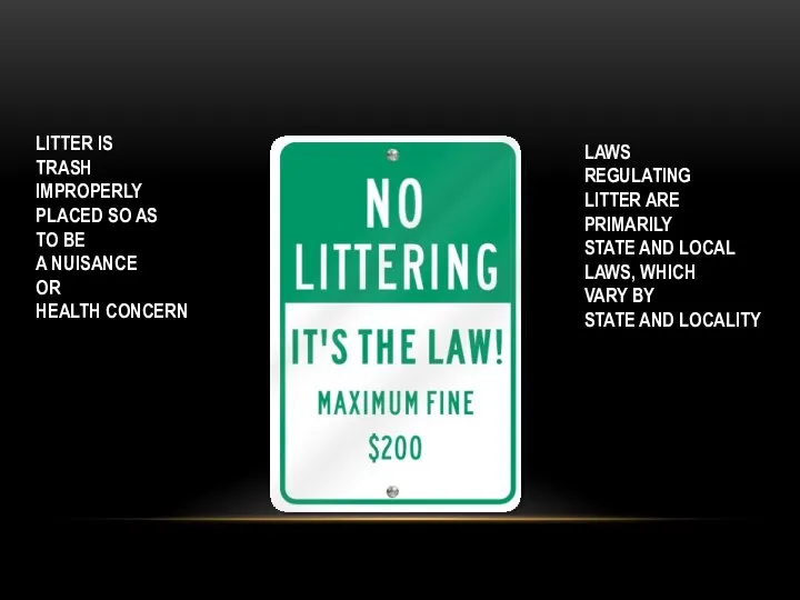 LITTER IS TRASH IMPROPERLY PLACED SO AS TO BE A NUISANCE