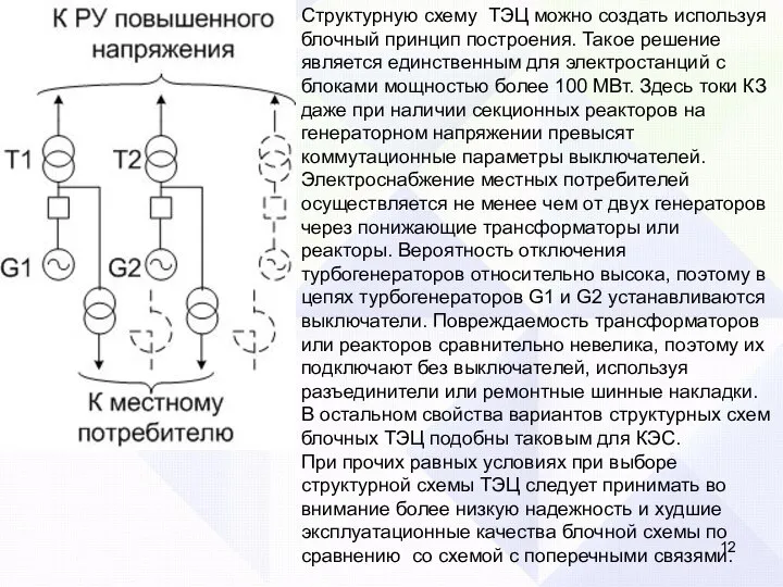 Структурную схему ТЭЦ можно создать используя блочный принцип построения. Такое решение