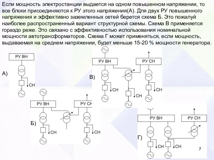 Если мощность электростанции выдается на одном повышенном напряжении, то все блоки