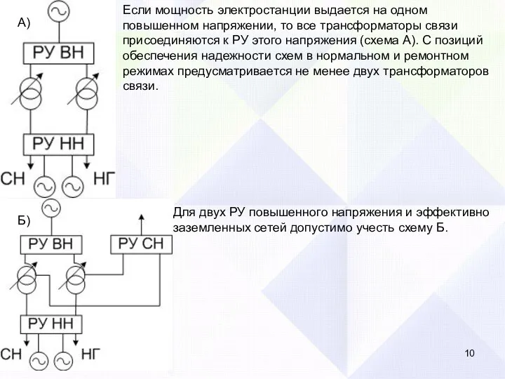 Если мощность электростанции выдается на одном повышенном напряжении, то все трансформаторы