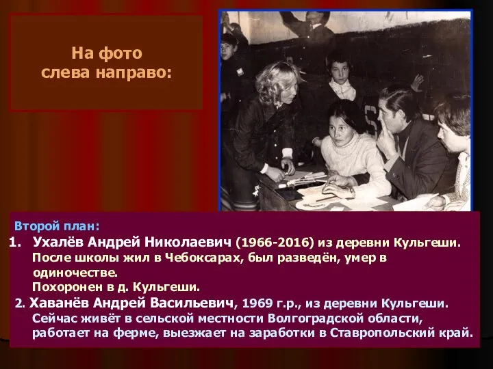 На фото слева направо: Второй план: Ухалёв Андрей Николаевич (1966-2016) из