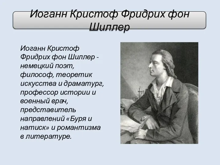 Иоганн Кристоф Фридрих фон Шиллер Иоганн Кристоф Фридрих фон Шиллер -