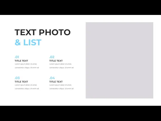 TEXT PHOTO & LIST