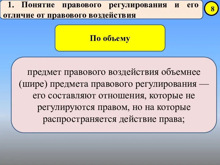 1. Понятие правового регулирования и его отличие от правового воздействия По