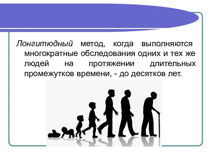 Лонгитюдный метод, когда выполняются многократные обследования одних и тех же людей