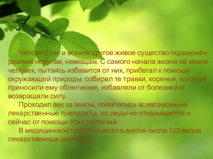 Человек, как и всякое другое живое существо подвержён разным недугам, немощам.