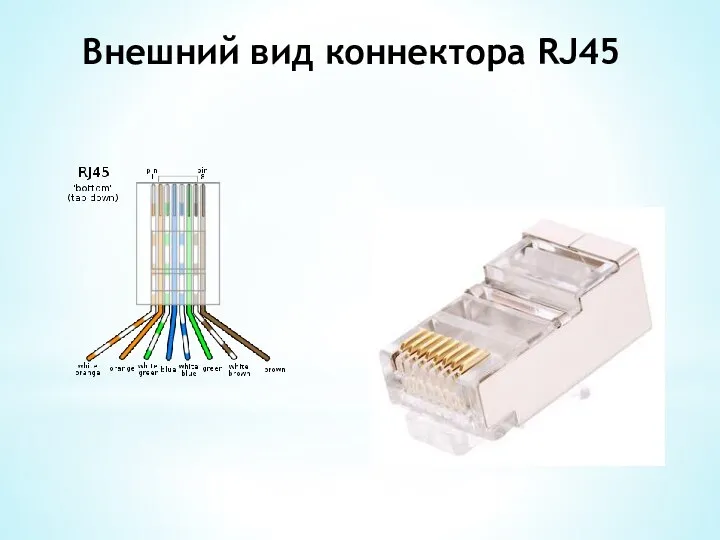 Внешний вид коннектора RJ45