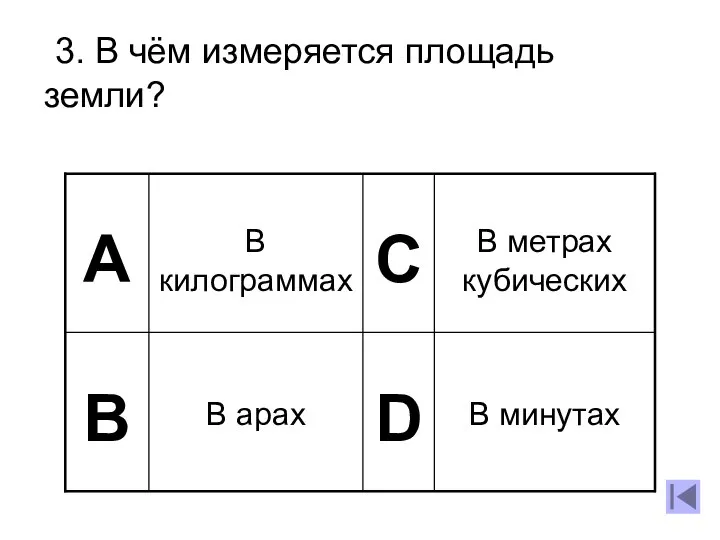 3. В чём измеряется площадь земли?