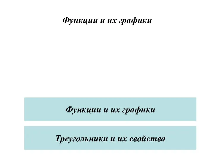 Функции и их графики Функции и их графики Треугольники и их свойства