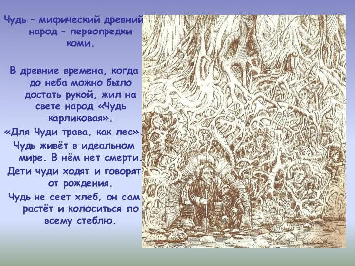 Чудь – мифический древний народ – первопредки коми. В древние времена,