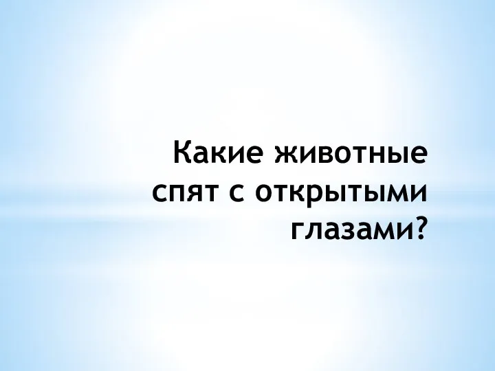 Какие животные спят с открытыми глазами?