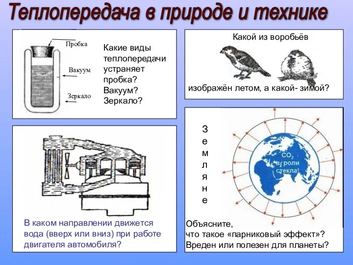 З е мляне Теплопередача в природе и технике Какие виды теплопередачи