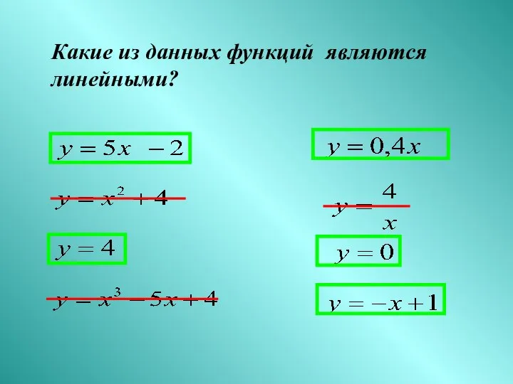 Какие из данных функций являются линейными?