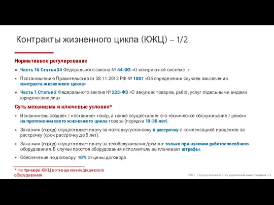 Контракты жизненного цикла (КЖЦ) – 1/2 Нормативное регулирование Часть 16 Статьи