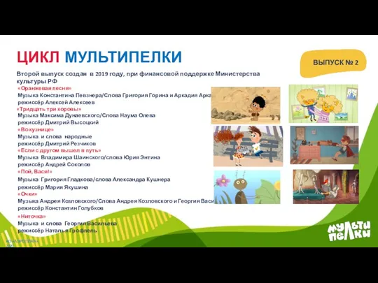 ЦИКЛ МУЛЬТИПЕЛКИ Второй выпуск создан в 2019 году, при финансовой поддержке