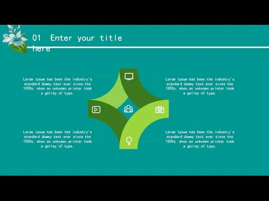 01 Enter your title here Lorem Ipsum has been the industry's