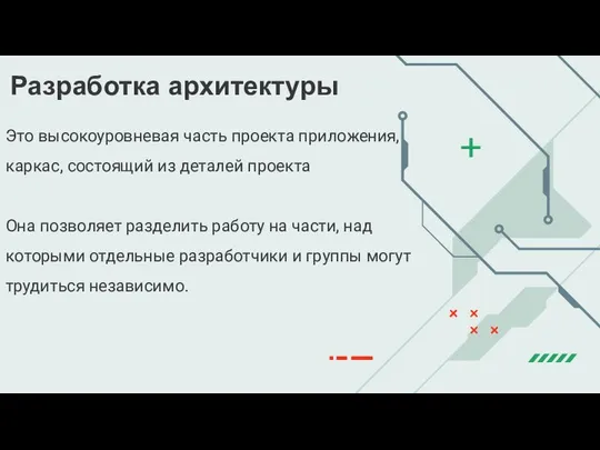 Это высокоуровневая часть проекта приложения, каркас, состоящий из деталей проекта Она