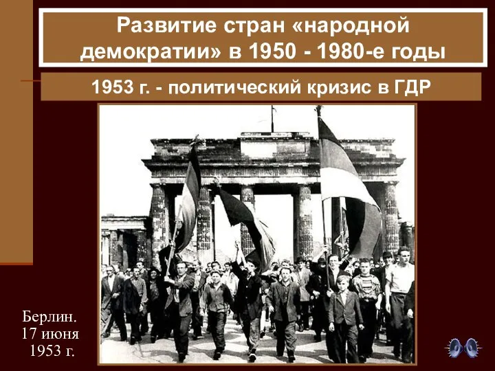 Развитие стран «народной демократии» в 1950 - 1980-е годы 1953 г.