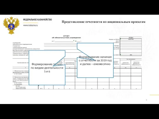 Формирование начиная с отчетности за 2019 год и далее – ежемесячно