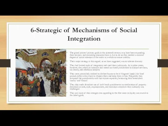 6-Strategic of Mechanisms of Social Integration The grand princes’ primary goals