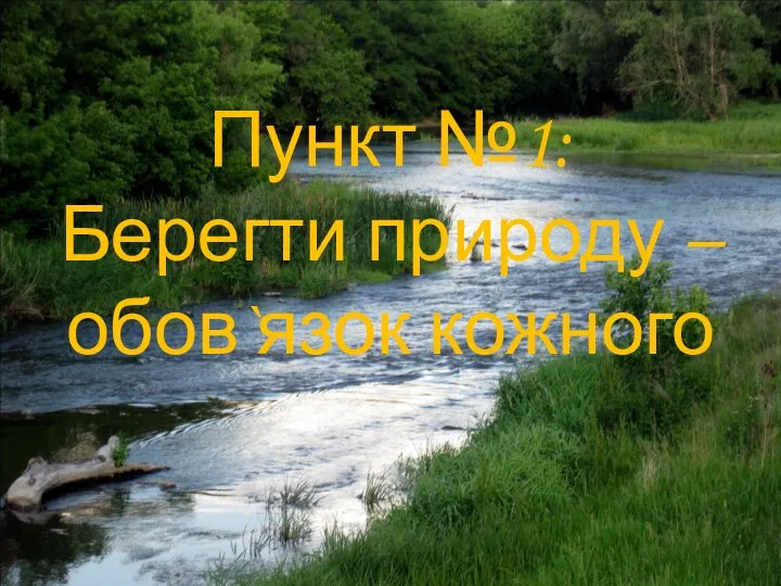 Пункт №1: Берегти природу – обов`язок кожного