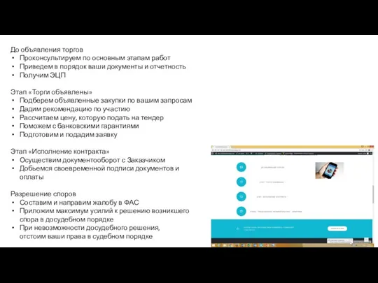 До объявления торгов Проконсультируем по основным этапам работ Приведем в порядок