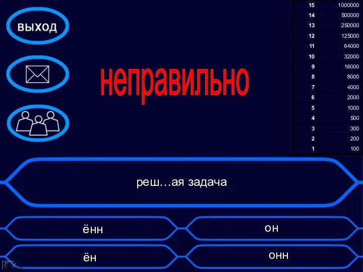 реш…ая задача онн ённ он ён неправильно