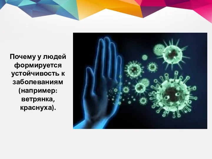 Почему у людей формируется устойчивость к заболеваниям (например: ветрянка, краснуха).